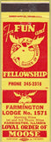 Matchbook Cover - Matchbook Cover Moose Lodge Farmington IL