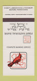Matchbook Cover - First National Bank Everett Woodbury Bedford PA 30 Strike