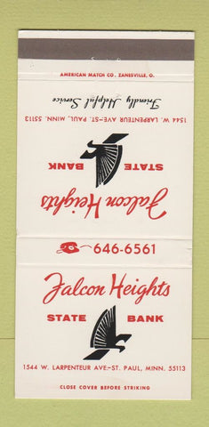 Matchbook Cover - Falcon Heights State Bank St Paul MN 30 Strike