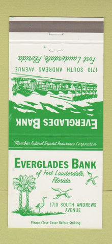 Matchbook Cover - Everglades Bank Fort Lauderdale FL 30 Strike