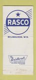 Matchbook Cover - Rasco Milwaukee WI 30 Strike