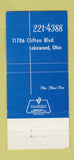 Matchbook Cover - Blue Fox Lakewood OH 30 Strike