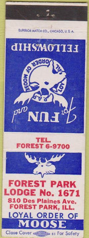 Matchbook Cover - Matchbook Cover Moose Lodge Forest Park IL