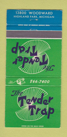 Matchbook Cover - Tender Trap Highland Park MI 30 Strike