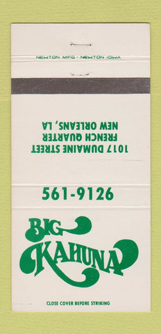 Matchbook Cover - Big Kahuna New Orleans LA 30 Strike