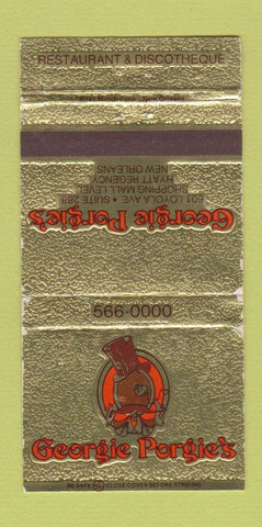 Matchbook Cover Georgie Porgie's Disco Restaurant Hyatt New Orleans LA 30 Strike