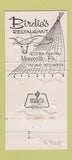 Matchbook Cover - Birdie's Restaurant Monroeville PA 30 Strike