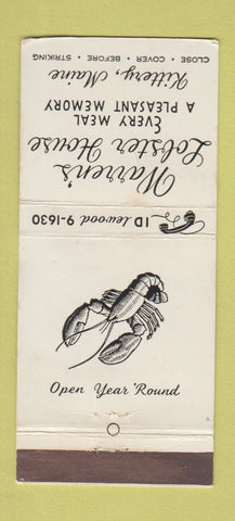 Matchbook Cover - Warren's Lobster House Kittery ME WEAR 30 Strike