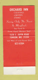 Matchbook Cover - Orchard Inn Towson MD 30 Strike