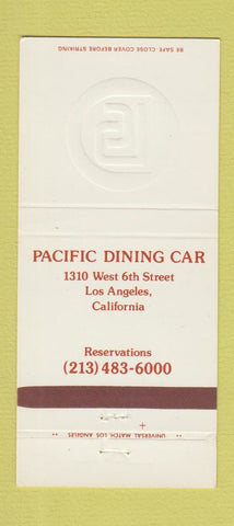 Matchbook Cover - Pacific Dining Car Los Angeles CA 30 Strike