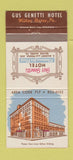 Matchbook Cover - Gus Genetti Hotel Wilkes Barre PA 30 Strike