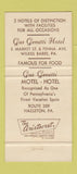 Matchbook Cover - Gus Genetti Hotel Wilkes Barre PA 30 Strike
