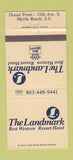 Matchbook Cover - Landmark Best Western Hotel Myrtle Beach SC 30 Strike