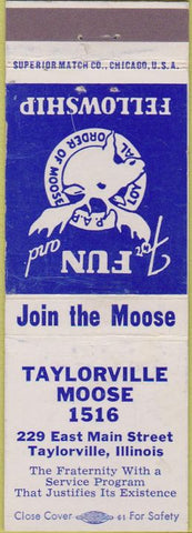 Matchbook Cover - Matchbook Cover Moose Lodge Taylorville IL