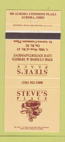 Matchbook Cover - Steve's Place Aurora OH 30 Strike