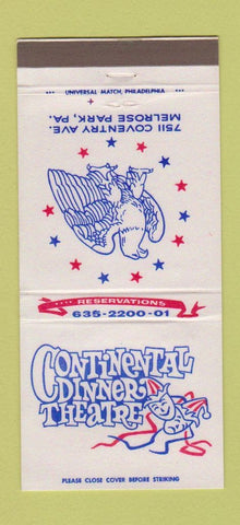Matchbook Cover - Continental Dinner Theatre Melrose Park PA 30 Strike