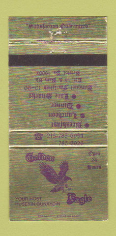 Matchbook Cover - Golden Eagle Restaurant Bristol PA WEAR 30 Strike