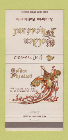 Matchbook Cover - Golden Pheasant Anaheim CA Angels Baseball ref 30 Strike