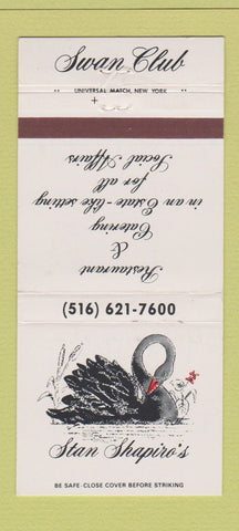 Matchbook Cover - Swan Club Stan Shapiro's Glenwood Landing NY 30 Strike