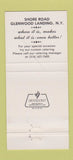 Matchbook Cover - Swan Club Stan Shapiro's Glenwood Landing NY 30 Strike