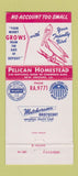 Matchbook Cover - Pelican Homestead New Orleans LA 30 Strike
