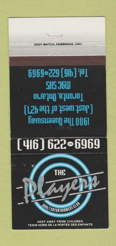 Matchbook Cover - The Players Strip Club Toronto ON 30 Strike