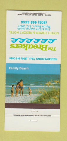 Matchbook Cover - Breakers Resort Hotel Myrtle Beach SC 30 Strike
