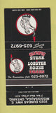 Matchbook Cover - Olympic Steak Lobster Mississauga ON 30 Strike