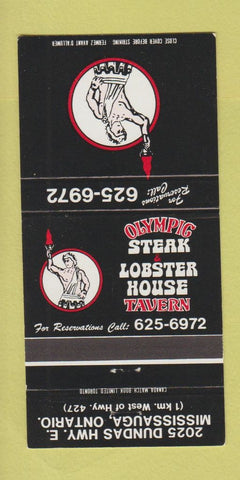 Matchbook Cover - Olympic Steak Lobster Mississauga ON 30 Strike