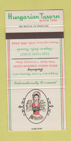 Matchbook Cover - Hungarian Tavern Niagara Falls ON girlie 30 Strike