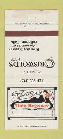 Matchbook Cover - Ruby Begonia's Griswold's Hotel Fullerton CA WEAR 30 Strike