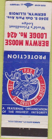 Matchbook Cover - Matchbook Cover Moose Lodge Berwyn IL