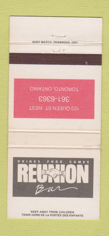 Matchbook Cover - Reunion Bar Toronto ON 30 Strike