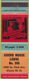Matchbook Cover - Matchbook Cover Moose Lodge Cicero IL