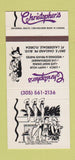 Matchbook Cover - Christopher's Restaurant Fort Lauderdale FL 30 Strike