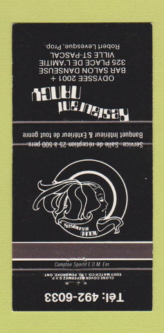 Matchbook Cover - Restaurant Nancy Ville St Pascal QC 30 Strike