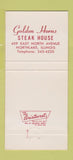 Matchbook Cover - Golden Horns Steak House Northlake IL 30 Strike