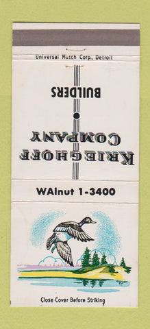Matchbook Cover - Krieghoff Builders WEAR 30 Strike