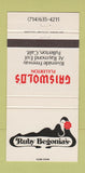 Matchbook Cover - Ruby Begonia's Griswold's Hotel Fullerton CA 30 Strike