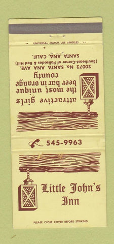 Matchbook Cover - Little John's Inn Santa Ana CA 30 Strike