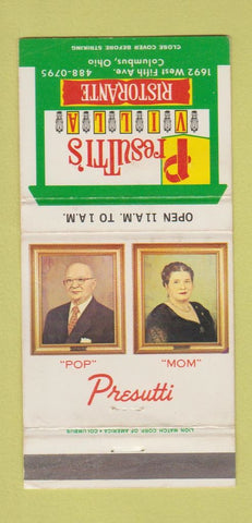 Matchbook Cover - Presutti's Ristorante Columbus OH WEAR 30 Strike