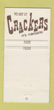 Matchbook Cover - Crackers 30 Strike