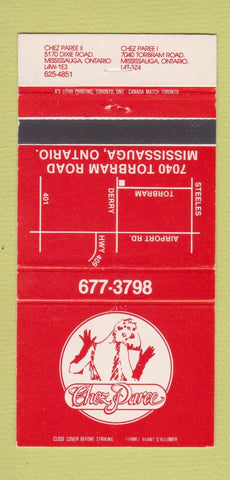 Matchbook Cover - Chez Paree Mississauga ON 30 Strike