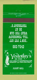 Matchbook Cover - Yesterday's Restaurant Albany GA 30 Strike