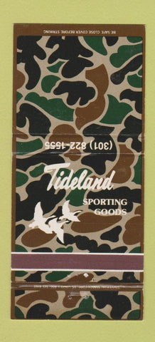 Matchbook Cover - Tideland Sporting Goods Easton MD guns 30 Strike