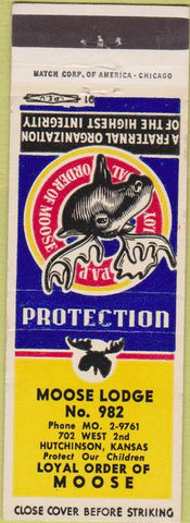 Matchbook Cover - Matchbook Cover Moose Lodge Hutchinson KS