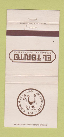Matchbook Cover - El Torito Restaurant Encino CA WEAR 30 Strike
