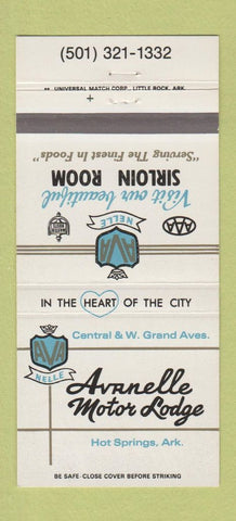 Matchbook Cover - Avanelle Motor Lodge Hot Springs AR 30 Strike