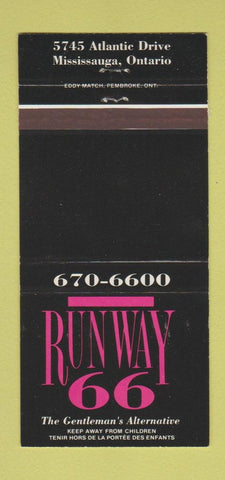 Matchbook Cover - Run Way 99 Mississauga ON 30 Strike