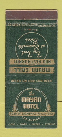 Matchbook Cover - Mayan Hotel Los Angeles CA 30 Stick